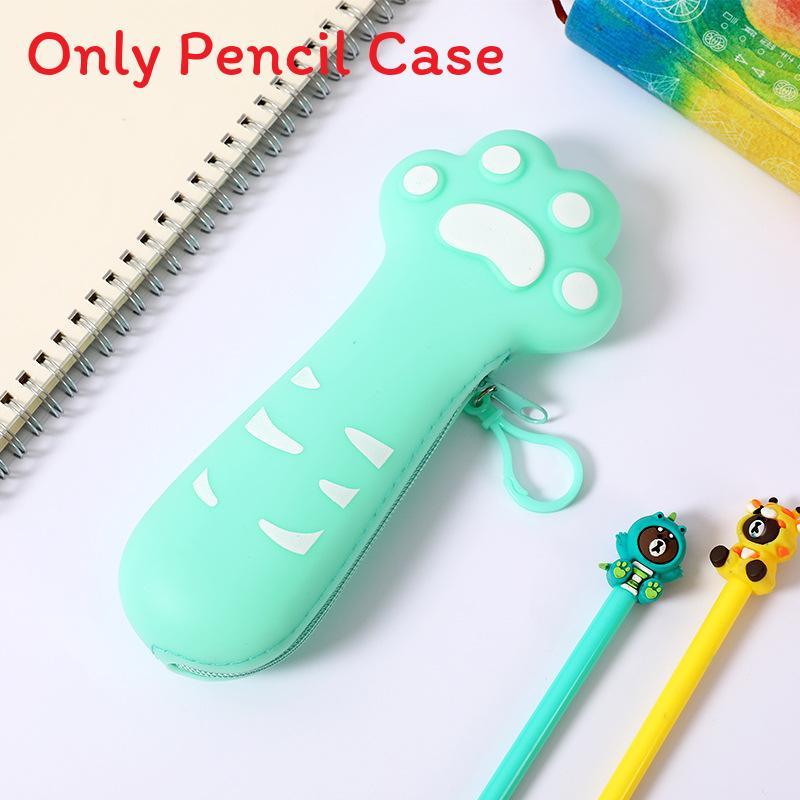 Creative Cat Paw Silicone Pencil Case For Kids School Supplies Storage Organizer
