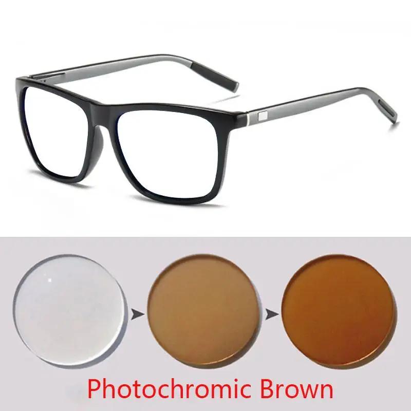 Modische Sonnenbrille Herren Damen Aluminium Magnesium Fahrer Quadratisch Korrekturbrille 0 -0,5 -1,0 -2,0 Bis -5,0