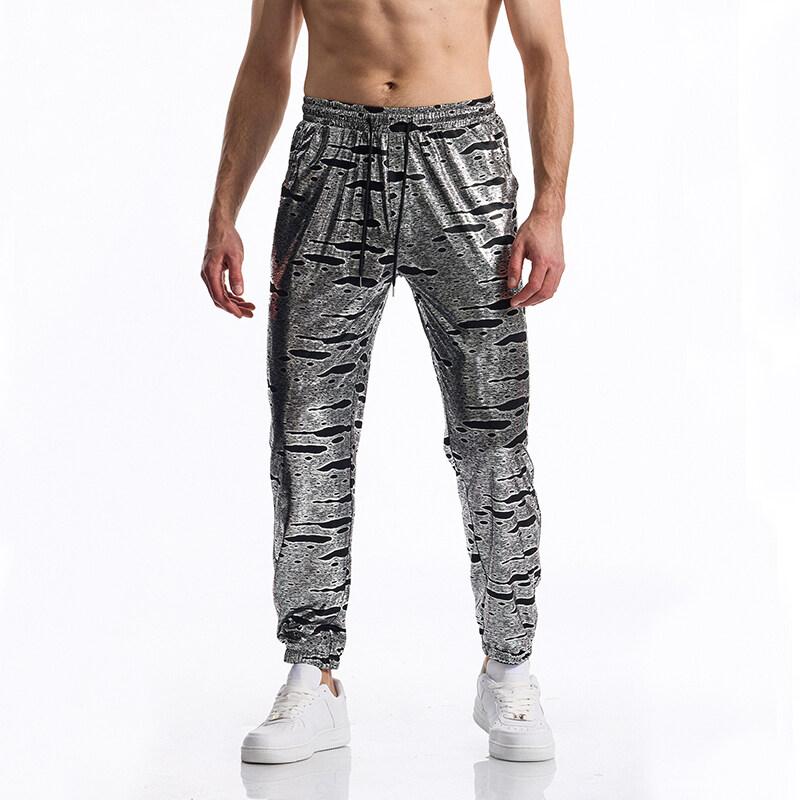 

Модные мужские повседневные брюки с горячим тиснением в стиле Харадзюку, хип-хоп, диско, танцевальная вечеринка, уличная одежда, брюки на шнурке, брюки для ночного клуба XXL