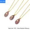 Natural crystal stone faceted water drop pendant micro-paved zircon fashion personalized necklace