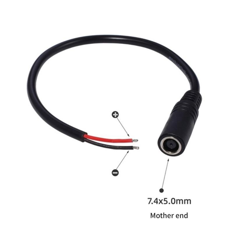 High Quality DC7.4x5.0mm Female To 2Pin Power Cable 18AWG 2x0.75mm2 Power Wires for Laptop Charger Supports Up To 120W