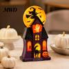 Outdoor Halloween Yard Displays Haunted House Blow Mold Light, Vintage Pre-Lit Mansion Decor with Glowing Witch Spooky Atmosphere Party Lights
