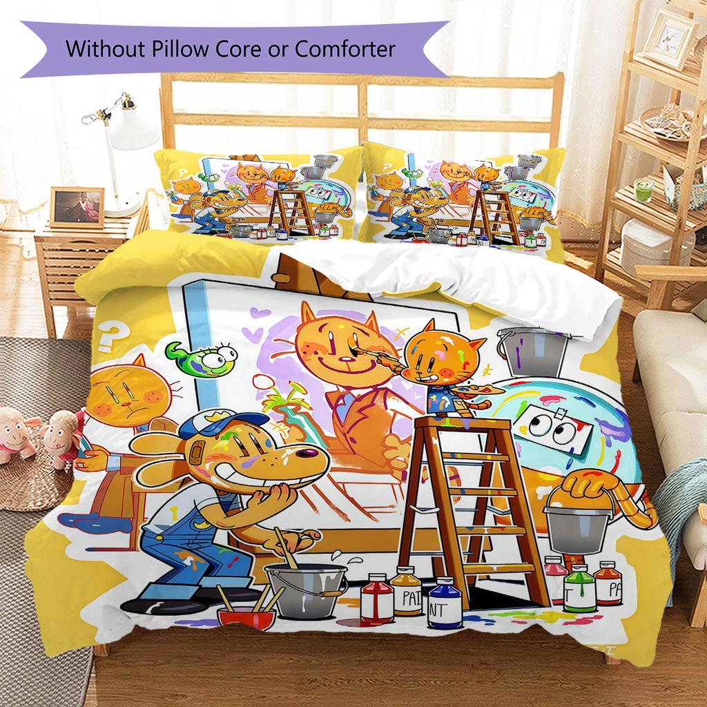 Dog Man Bedding Quilt Set Quilt Cover Pillowcase Home Decoration Birthday Gift (1 * duvet cover + 2 * pillowcase, without core)