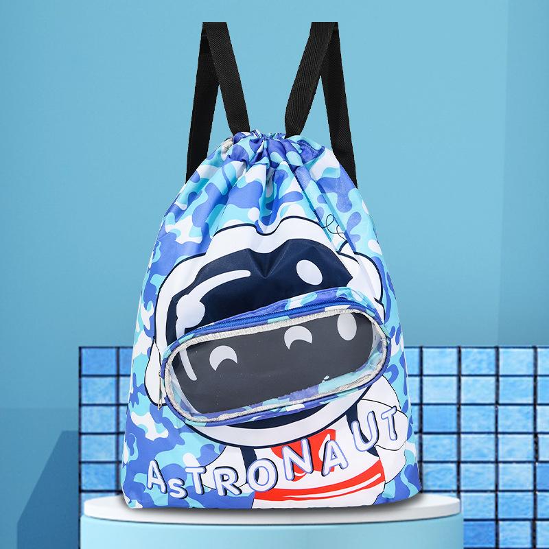 Children's Waterproof Swim Bag - Wet/Dry Separation, Cartoon Design, Outdoor Portable Beach Backpack