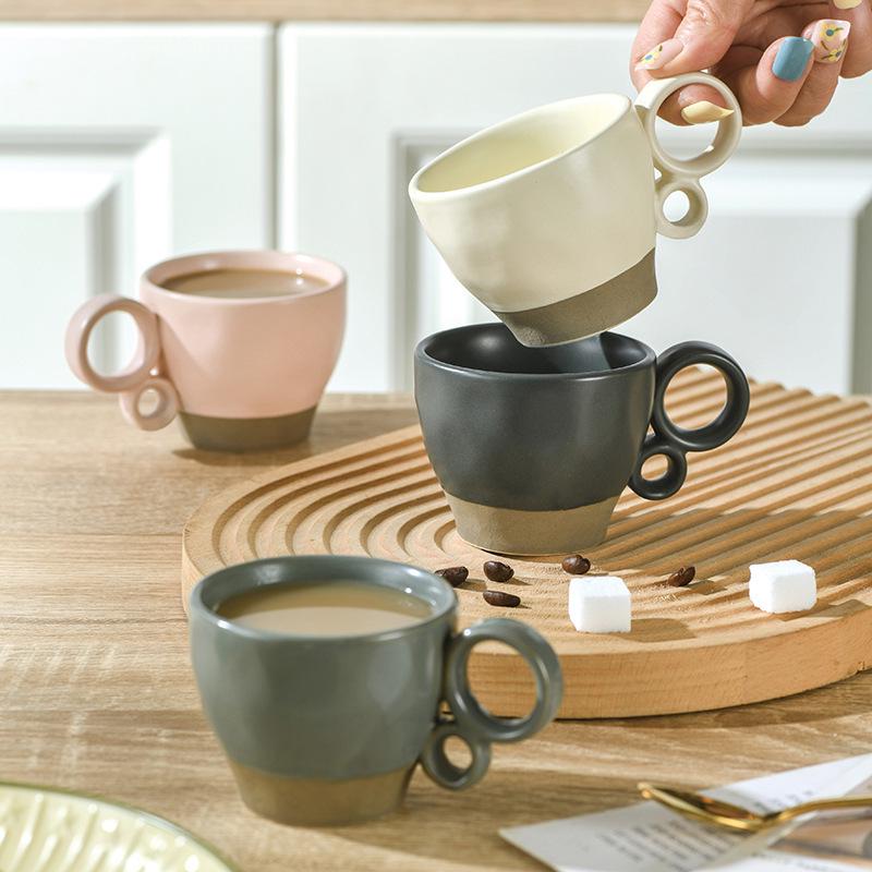 Creative Ceramic Macaron Mug Set - Small Capacity Coffee Cup Gift 180ml