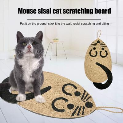 Sisal Cat Scratching Mat Cute Animal Shape Hanging Cat Scratch Mat Protect Your Furniture Vertical Cat Scratcher for Indoor Cats