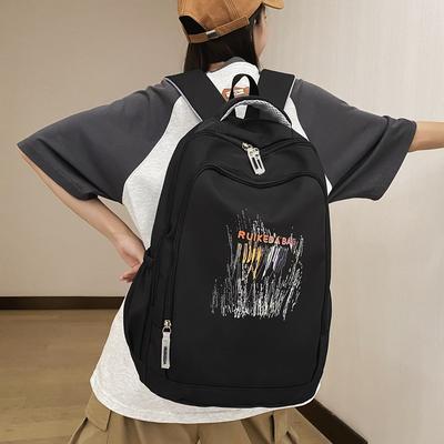 Casual Backpack Simple Large Capacity Backpack Female Junior High School Student High School Student Couple Schoolbag New