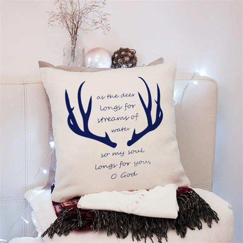 45x45cm Creative Geometric Elk Pillowcase Living Room Sofa Office Seat Car Cushion Cover  Ornament Home Decoration