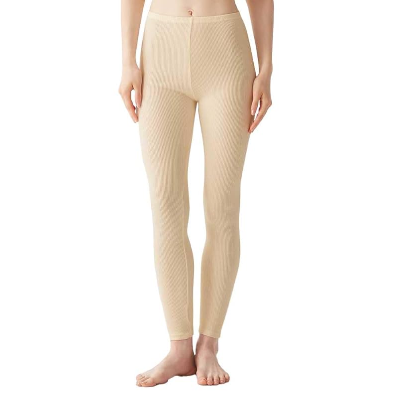 

[Gunze] leggings Skin side cotton blend moisture absorption heat generation Warm innerwear rib material HOTMAGIC hot magic MH8461 ladies ivory