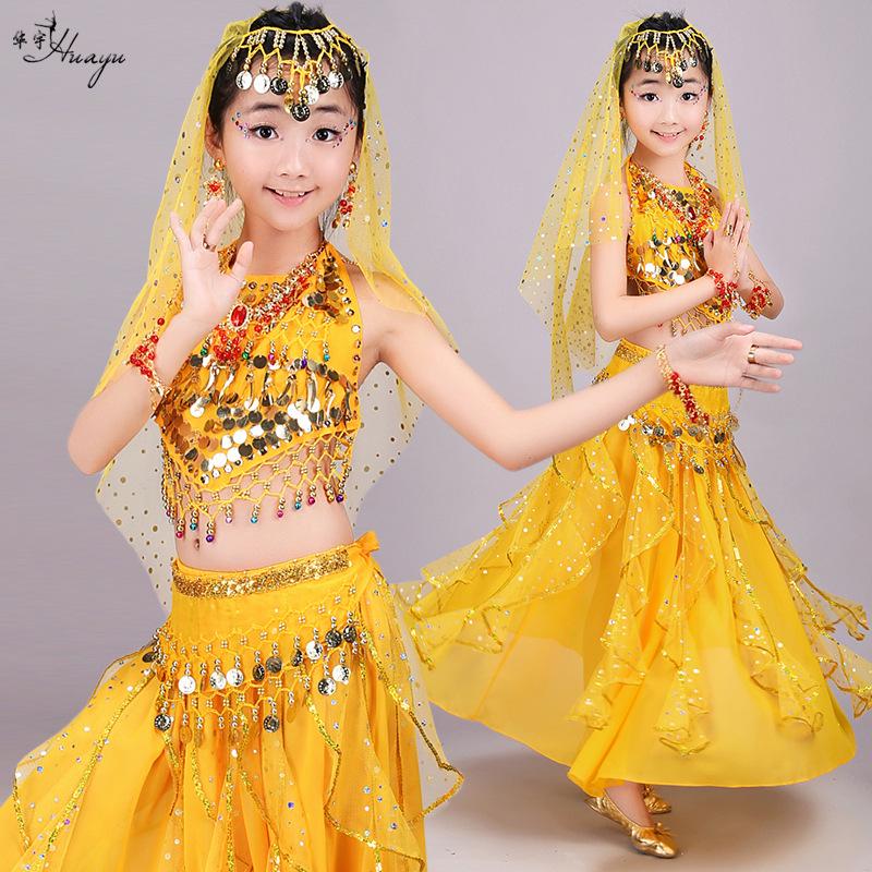 Kindergarten Belly Dance Costume Set - Children's Indian Dance & Role-Playing Outfit
