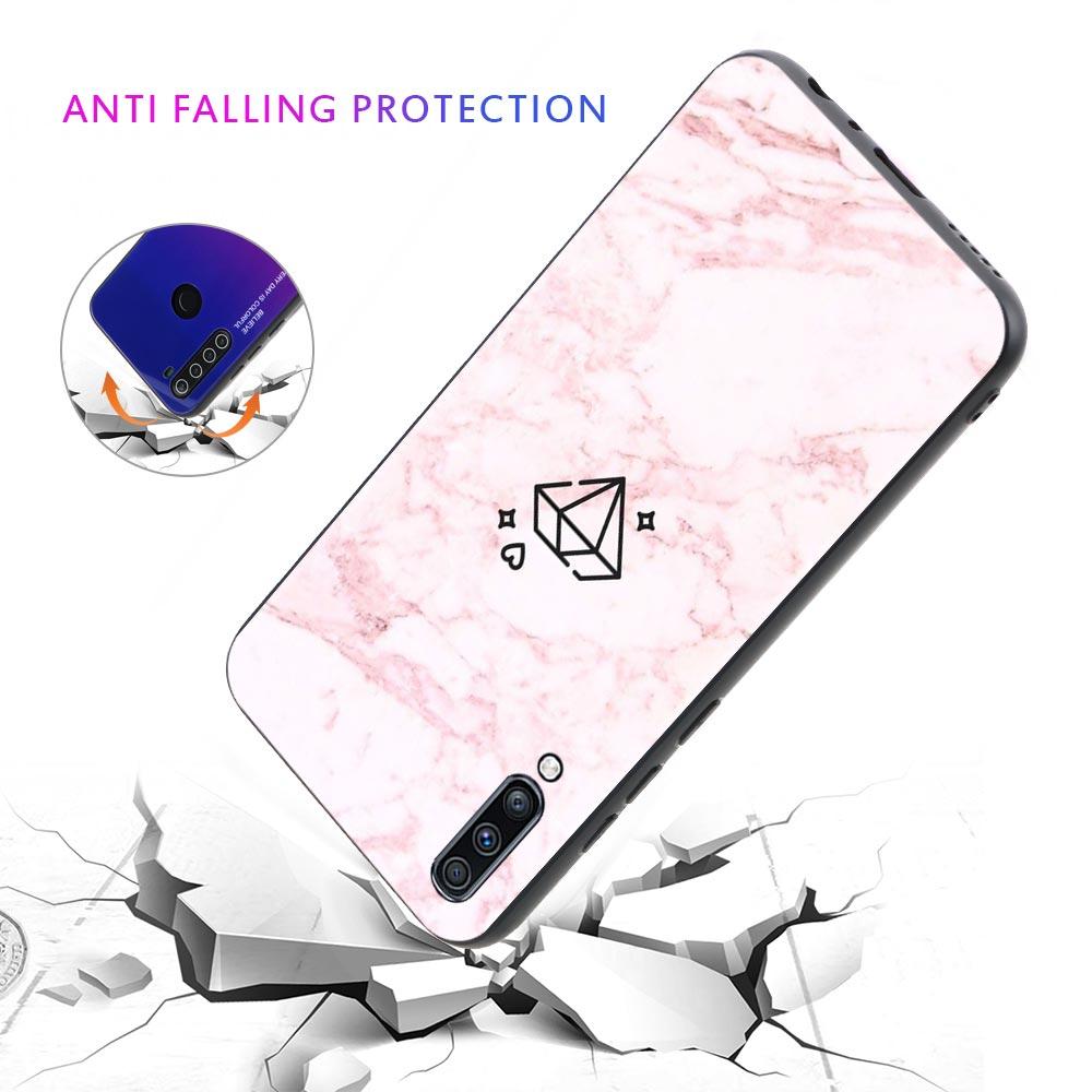 Husa de telefon din silicon cu flori de marmura roz pentru Samsung Galaxy A50 A70 A10 A20e A30 A40 A20s A10s A10e A80 A90 A60 A30s