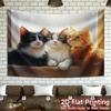 Niedliche Drei-Katzen-Wandteppich Aquarell-Kätzchen Porträt Wandbehang Ästhetische Raumdekoration geeignet Büros Bars Party Extra groß