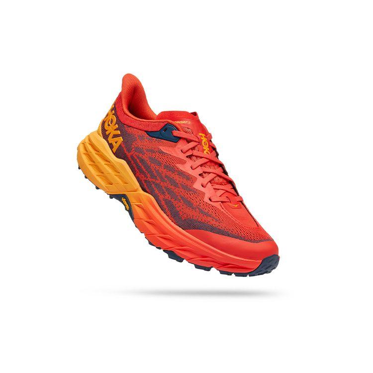 HOKA Speedgoat 5 Fiesta Radiant Yellow Herren Sneaker Rot 1123157-FRYL