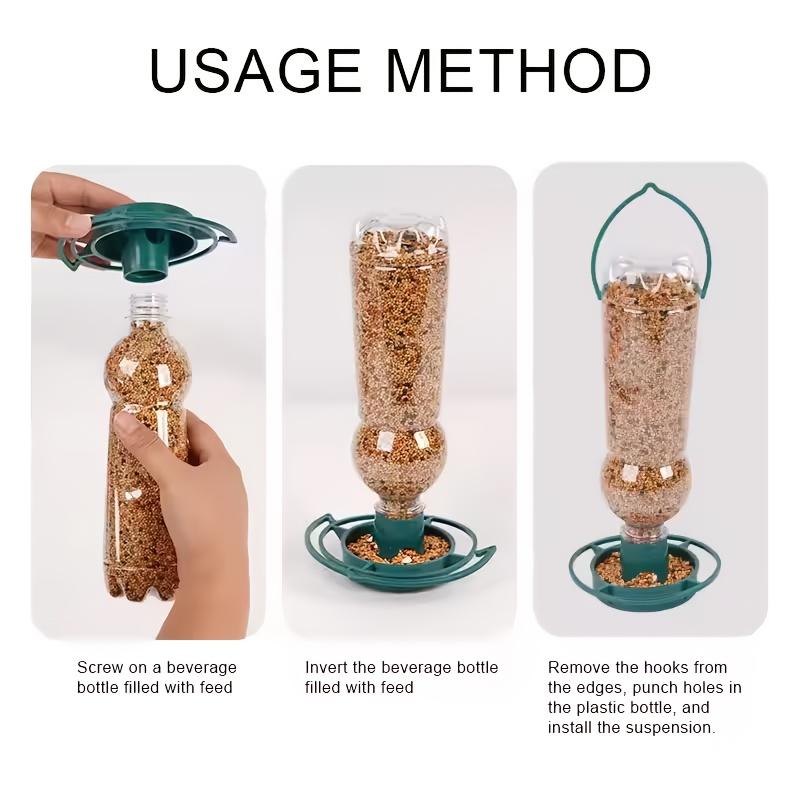 1 ks DIY závěsný krmítko pro ptáky, nevyžaduje baterie, vyrobeno z PVC materiálu, dodává se s háčkem, vhodné pro venkovní použití, balkon, zahradu a další místa