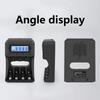 Intelligent 4-Slot Charger for 1.5V AA 3A Batteries LCD Screen & Convenient USB Type C Port Charaging Station