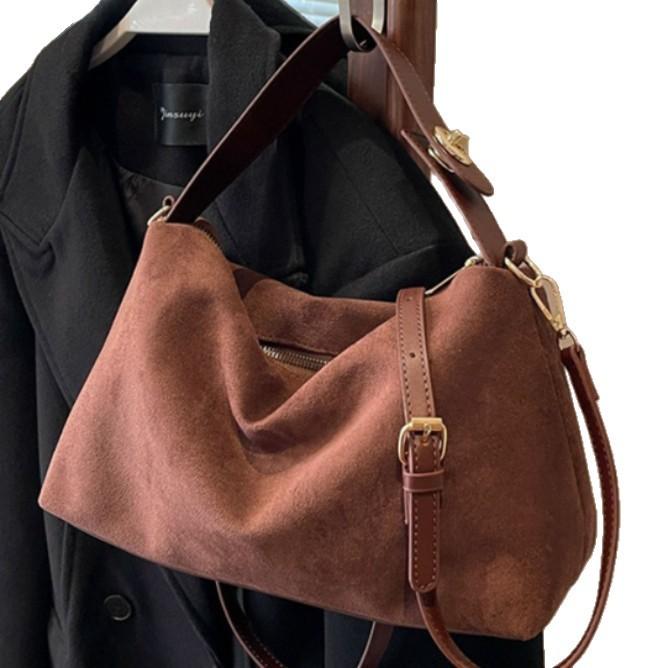 Boston Bag Women'S Retro Trendy Fashion Shoulder Oblique Span Bag Large Capacity Versatile Commuter Pillow Bag