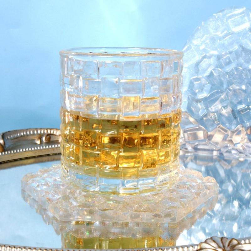 1/6 Stück Diamanten Unterseite Untersetzer Form Blume Herz Runde Form Epoxid Tassenunterlage Formen mit Diamanten Unterseite Harz Tablett Form