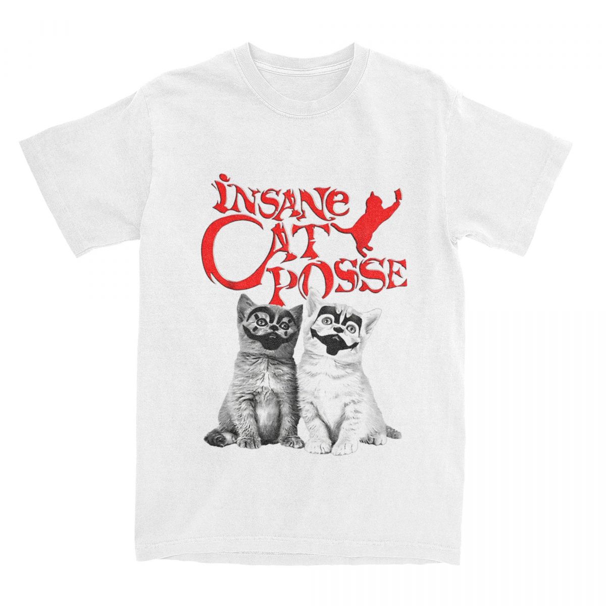 Футболки Insane Cat Posse на Хэллоуин, футболки Insane Clown Posse из хлопка для мужчин и женщин, футболки Harajuku с юмористическим круглым вырезом, уличная футболка S