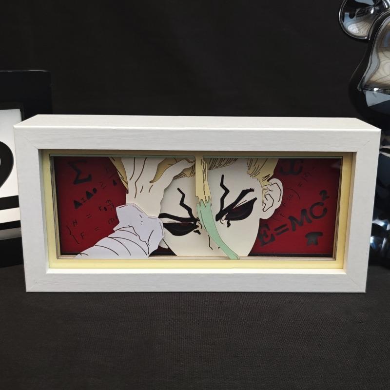 19.8cm/7.8in Dr.STONE Anime Cartoon Box Light Lamp Peripherals Multiple Colors Mode Birthday Gift Party Supplies Table Ornaments