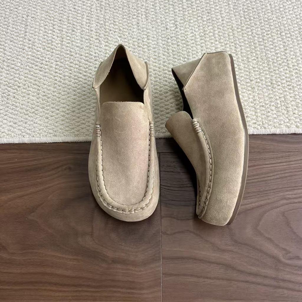 Lazy Shulefu Shoes Lazy Commuter Men and Women Pedal Thin-soled Casual Small Leather Shoes