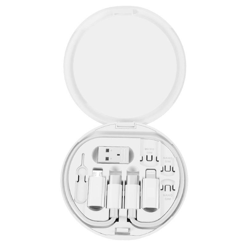 5-in-1 Portable Multi-Functional Data Cable Storage Box with 60W Fast Charging for Lightning, Android, and USB Devices