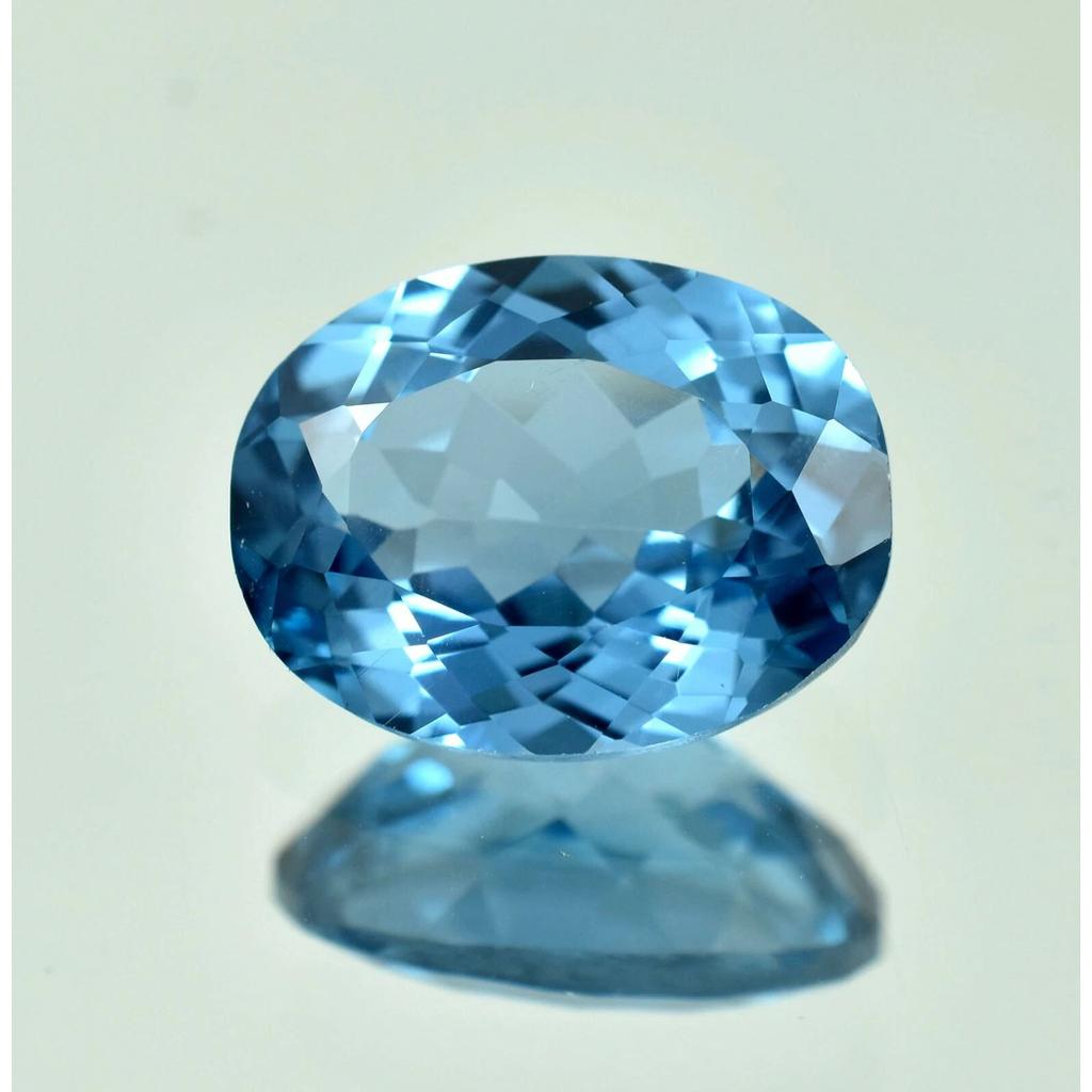 Natural Blue Aquamarine Loose Gemstone Brazilian 11 Ct Oval Shape for Jewelry Making and Crafts
