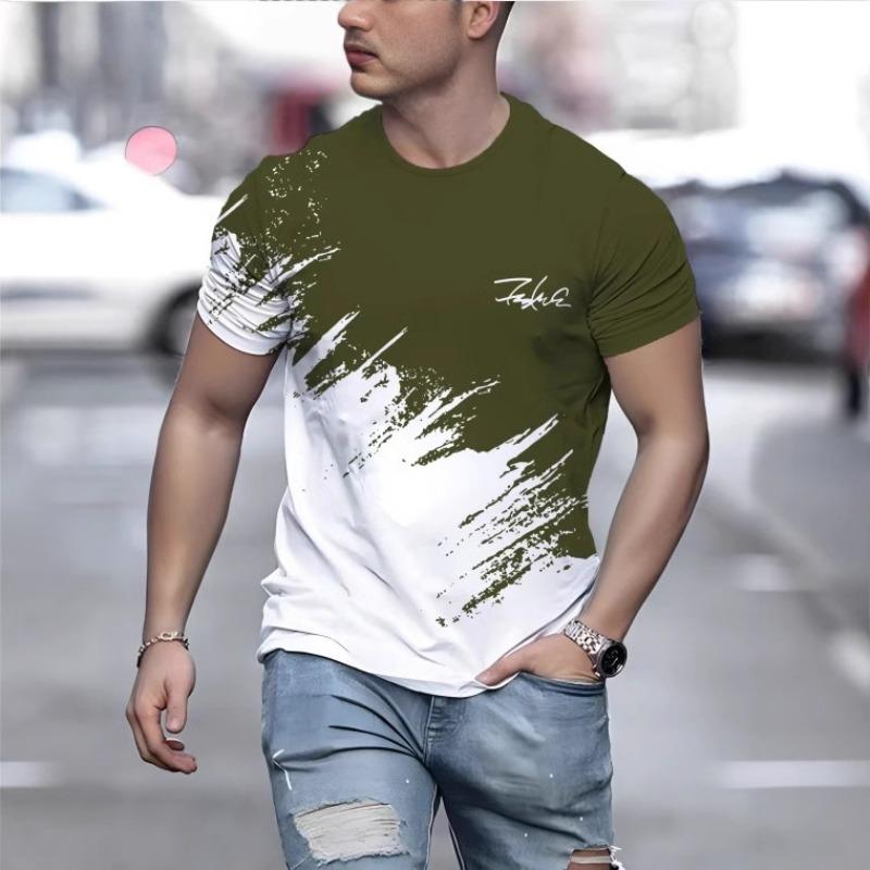 New Men's Casual Fashion Short Sleeve T-Shirt, Digital Printing Short Sleeve T-Shirt