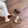 Retro One-word Slippers Women's Summer Wear 2025 New Flat-bottomed Seaside Vacation Sandals Casual Sandals