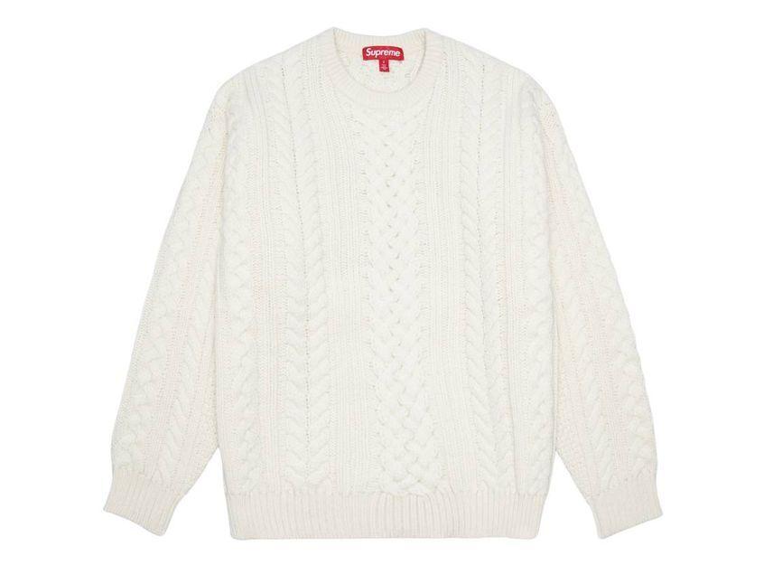 Supreme Applique Cable Knit Sweater Ivory