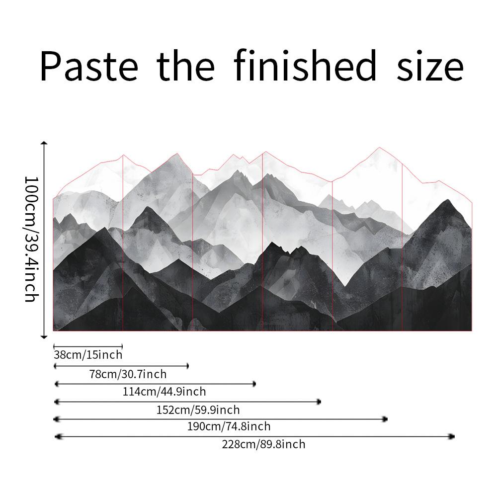 

Fun-L042 Чернильный пейзаж спальня гостиная домашний фон стена озеленение декоративная наклейка на стену 38*100CM*6PCS/fun-L042