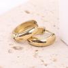 14K Gold Stainless Steel C-Shaped Half-Moon Earrings for Women