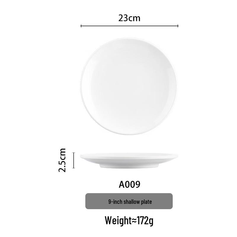 Handon White Melamine 9-inch Round Plate