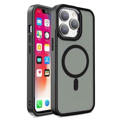 Magnetic Case with MagSafe for iPhone 15 Pro Max, Lanyard Holes, Black