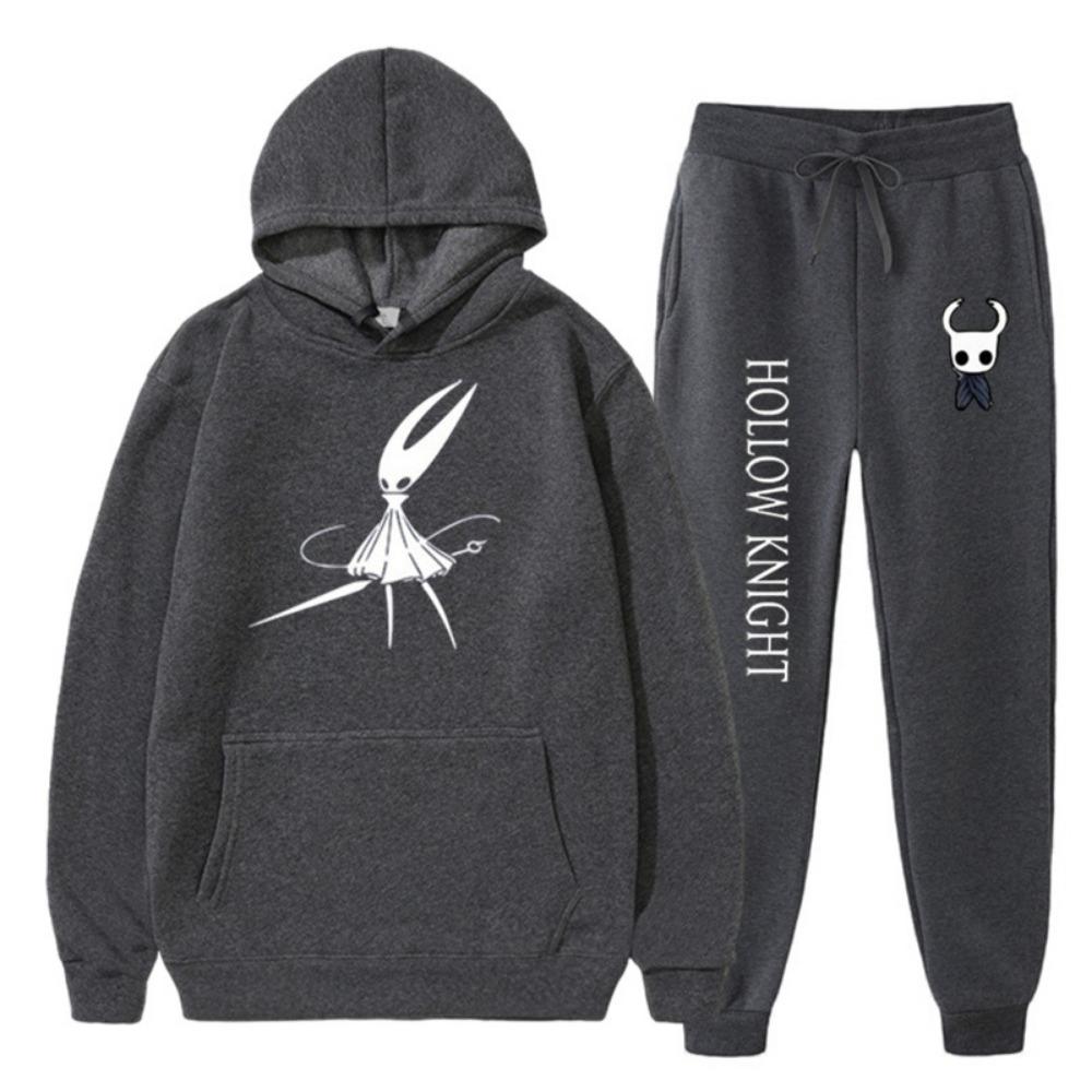 Men's Hoodie Anime Print Hollow Knight Hoodie Set Leg Binding Pants Two-piece Set