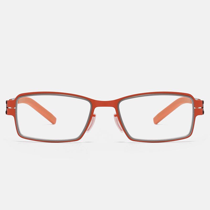 Trendy Retro Large Frame Metal Glasses for Men