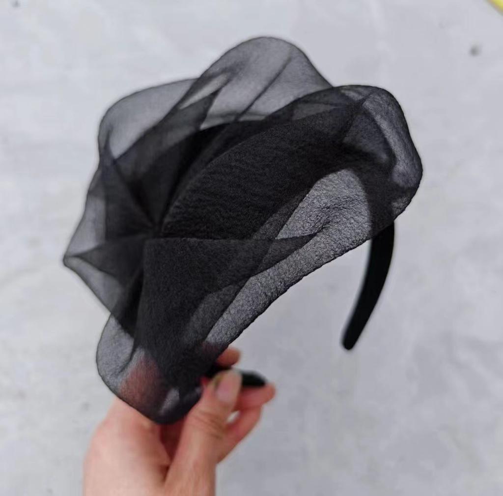 Mode Damen Feder Netz Garne Hut Hochzeitsaccessoires Netz Schleier Kopfschmuck Kappen Haarband Stirnband
