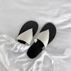 Spot Second Hair! Fashion Versatile New Fashion Cowhide Simple Triangular Toe Flat Bottom Slippers Women's Cool Slippers Summer