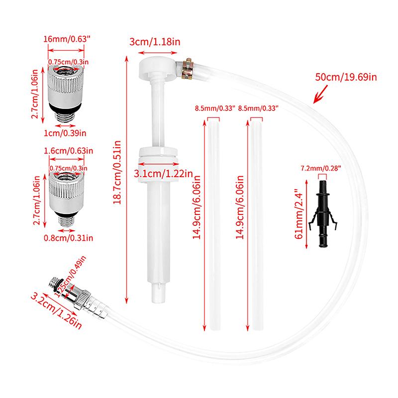 

{Summer2} Universal Lower Unit Gear Oil Pump With 3/8inch 8mm 10mm Adapters For Standard Quart Bottles Boat Outboards Motors