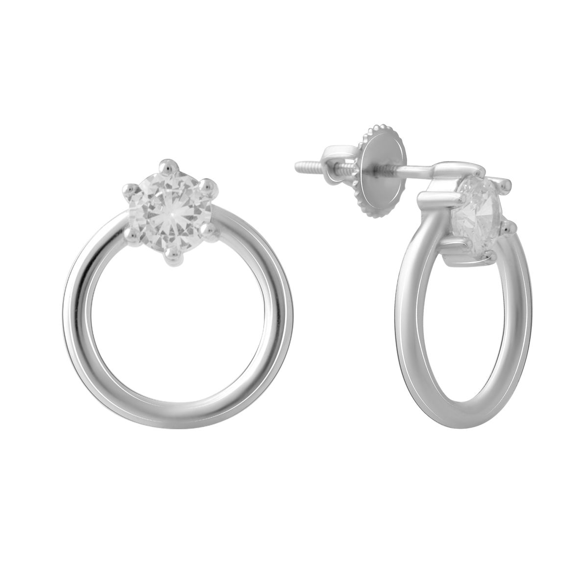 

Срібна каблучка з фіанітами (2080985) білий