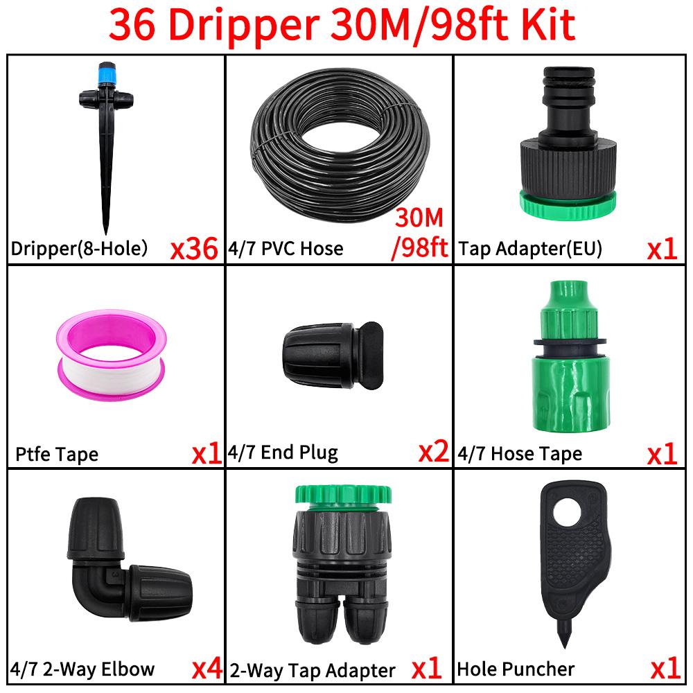 1/4" Adjustable Flow Sprayer Drip Irrigation Kit with Lock Barbed for Automatic Watering,Ideal for Garden,Farm,Bonsai,Flowers