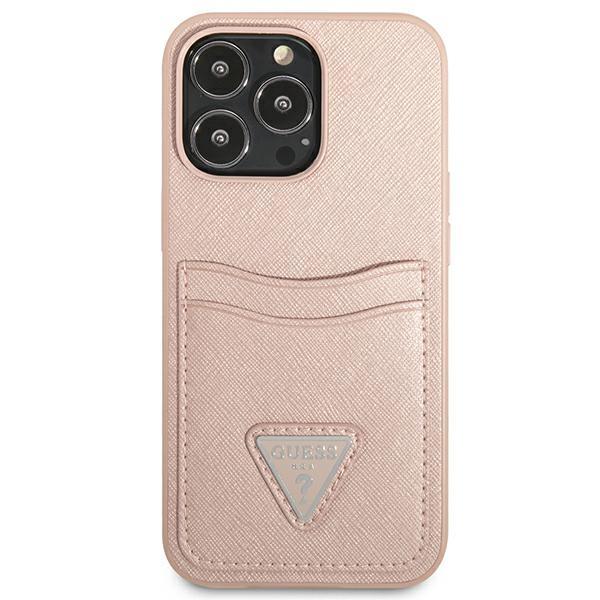 Guess Guhcp13Lpsatpp Iphone 13 Pro / 13 6,1 Różowy/Pink Hardcase Saffianotriangle Logo Cardslot