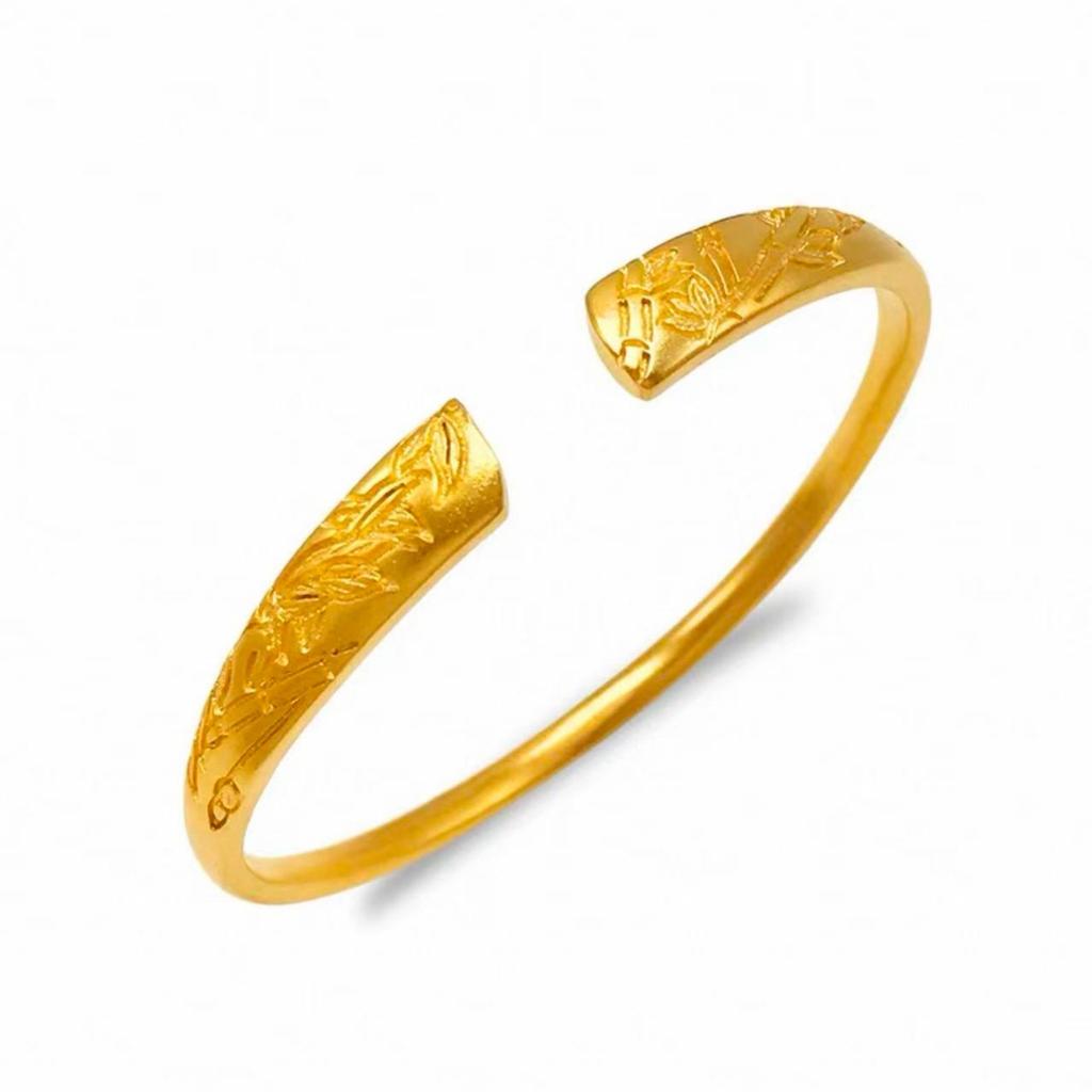 Open Horseshoe Bamboo Leaf Bracelet Women's Wealth Bracelet High-end Bracelet Accessories