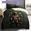 Roaring Bear Pattern Bedding Quilt Set  Home Decoration  Gift (1 * duvet cover + 2 * pillowcase  without core)