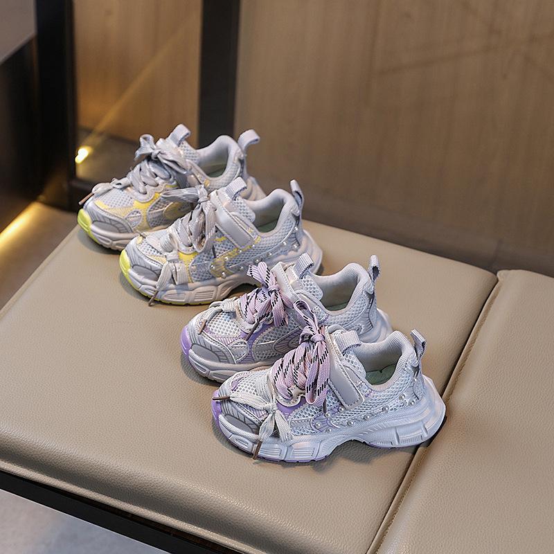 Girls sports shoes 2025 spring and autumn new fashion girls princess shoes student casual shoes soft sole children's dad shoes
