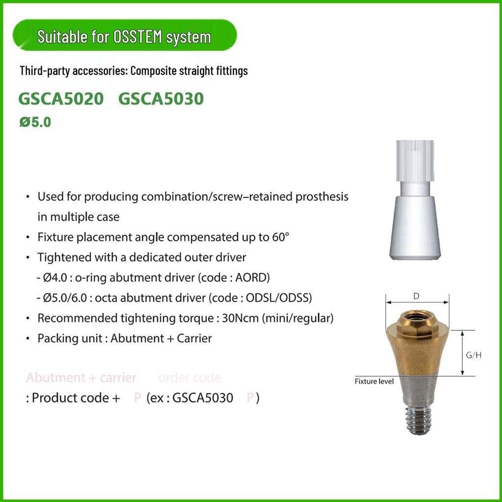 OSSTEM Dentium Composite Direct Post Core with Certificate for Immediate Restoration