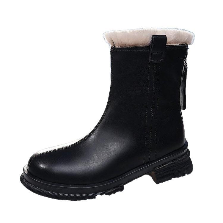 Fashion Cotton Shoes Martin Boots Winter 2025 New Thick Velvet Warm Snow Boots Versatile Thick-soled Velvet Short Boots Women