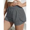 Pantaloncini da Yoga da Donna ad Asciugatura Rapida con Tasca | Larghi, Non Trasparenti, Tessuto Elasticizzato Medio, Grigio, Doppio Uso Fitness e Casual, Pantaloncini con Tasca Laterale