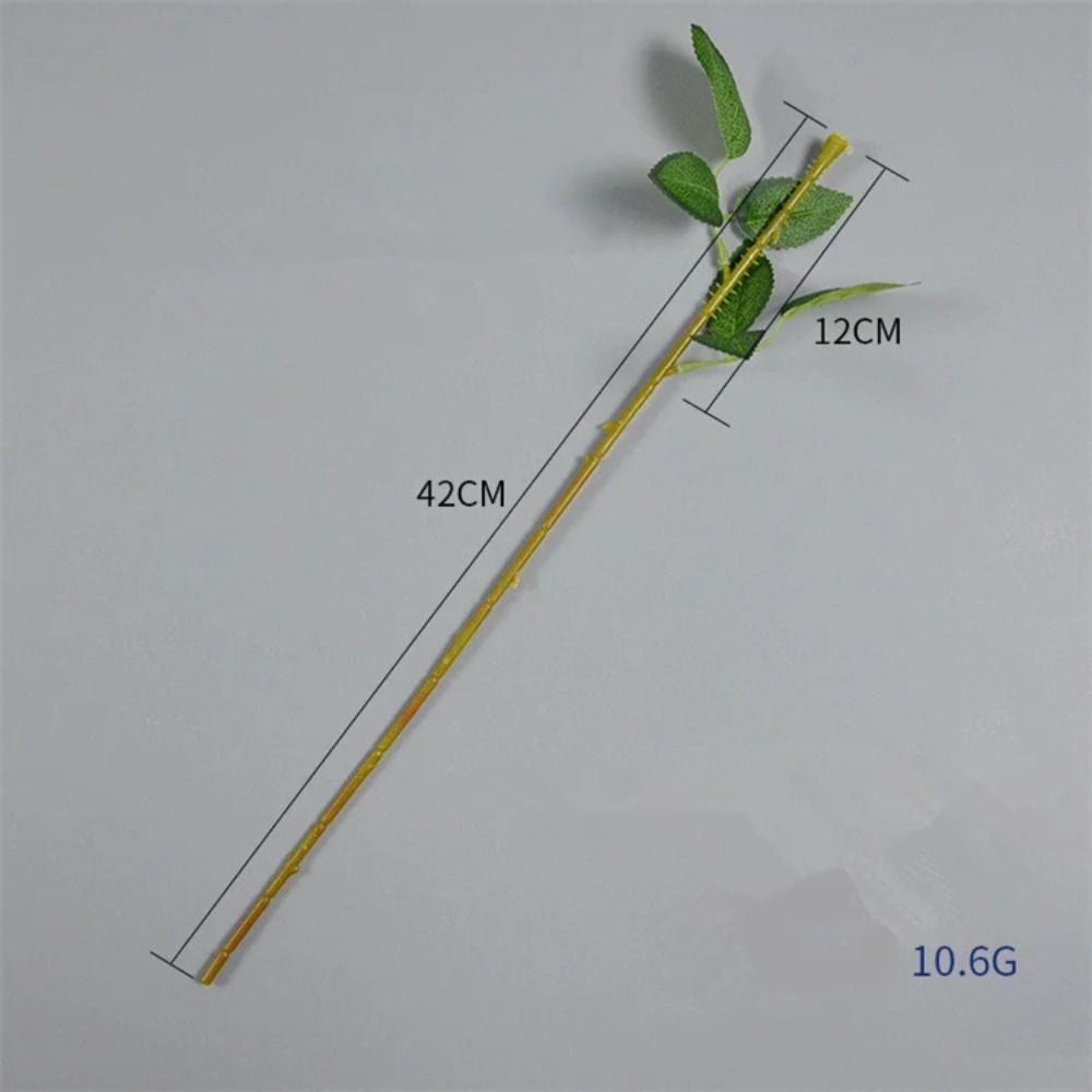 10Pcs Home Decor Flowers Stick Rod with Artificial Leaves Rose Flowers Head Decoration