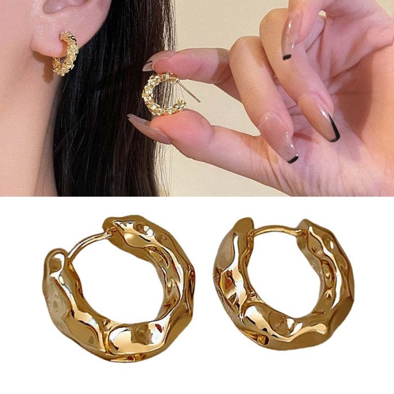 Elegant Hoop Earrings Accessory Sturdy Gold/Silver Hoop Earrings Adornment Designed For Comfort And Style