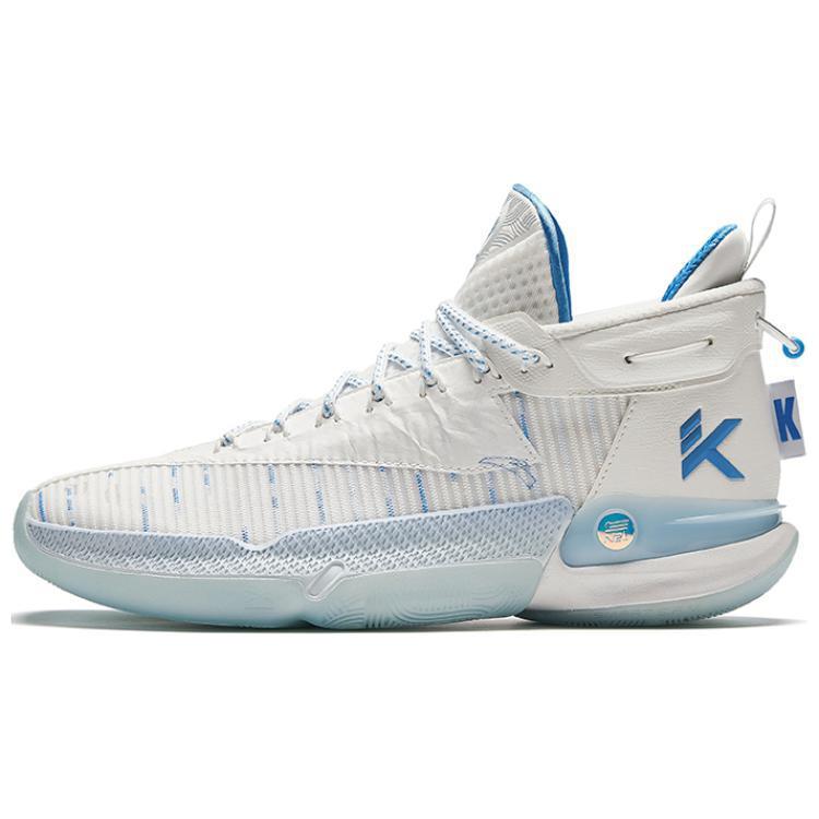 Anta KT9 Shock Absorbing Durable Low Top Basketball Shoes Men Sneakers White Blue 112421101-2